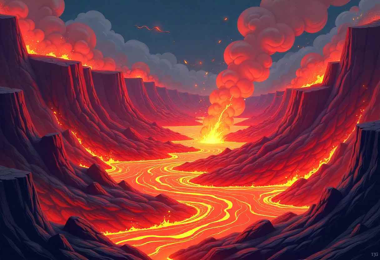 Volcanic mountain arena